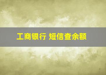 工商银行 短信查余额